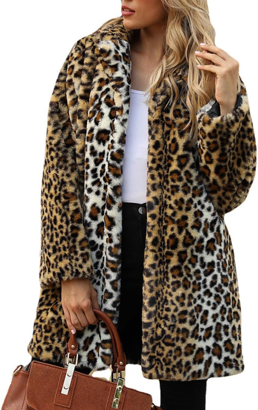 Womens Winter Warm Lapel Faux Fur With Inner Lining & Buttons Coats