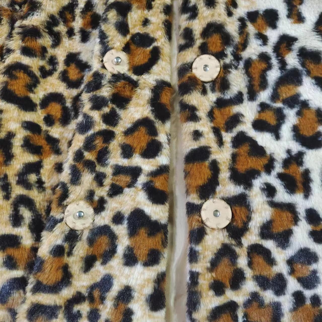 Womens Winter Warm Lapel Faux Fur With Inner Lining & Buttons Coats - Image 3